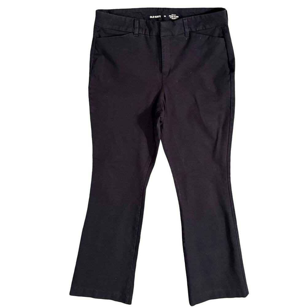 Old Navy Pants Womens 10 Navy High Rise Pixie Flare Pockets Stretch EUC Size 10